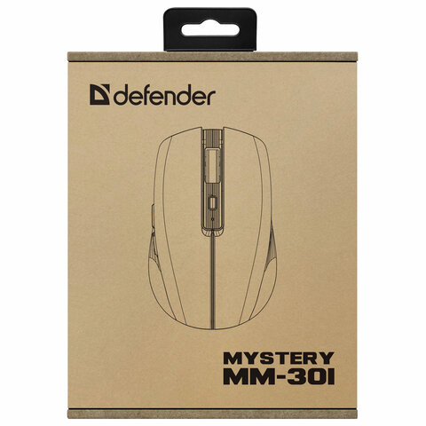 Мышь беспроводная бесшумная DEFENDER Mystery MM-301 LED, 5 кнопок + колесо-кнопка, фиолетовая