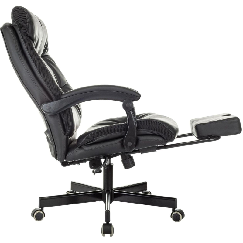 Кресло VB_EChair 624 PU PM черный эко. кожа подст. для ног