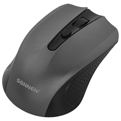 Мышь беспроводная SONNEN V99, USB, 800/1200/1600 dpi, 4 кнопки, оптическая, серая
