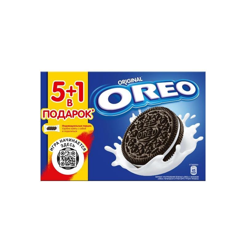 Печенье OREO шоколадное, начинка из ванильного крема, 228 г, 6 шт. х 38 г, коробка