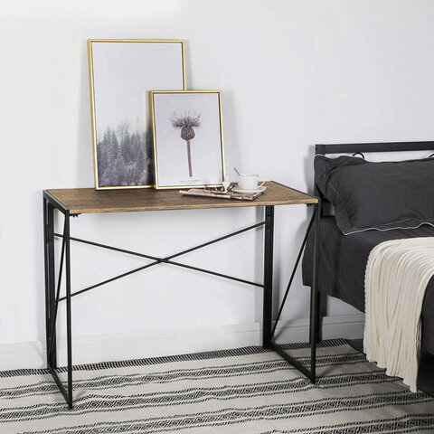 Стол на металлокаркасе BRABIX «LOFT CD-002», 1000×500х750 мм, складной, цвет дуб натуральный