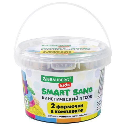 превью Песок для лепки кинетический BRAUBERG KIDSпесочный500 г2 формочкиведерко665094