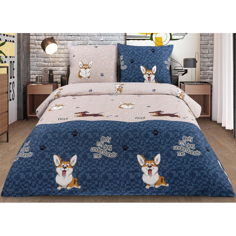 превью Постельное белье 1.5сп бязь 120г/м2 (нав.70×70-2шт) Френдс
