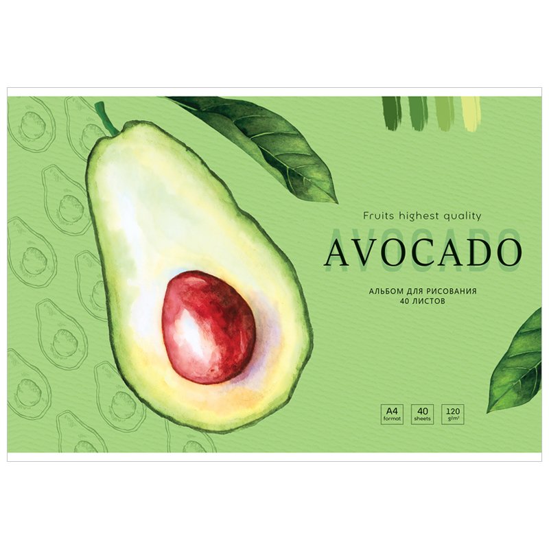 превью Альбом для рисования 40л., А4, на скрепке Greenwich Line «Avocado», 120г/м2