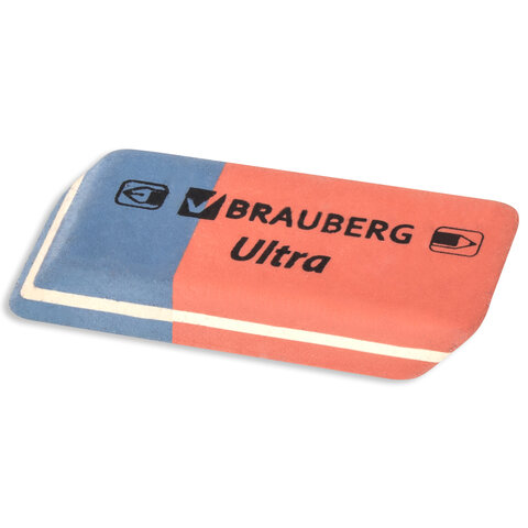 Ластик BRAUBERG «Ultra», 42×14×8 мм, красно-синий, натуральный каучук, 228708