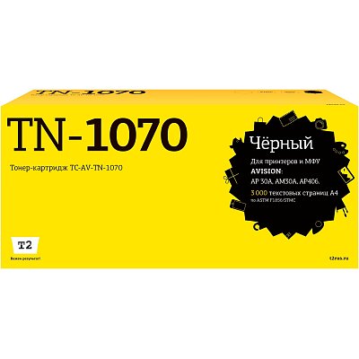 Тонер-картридж T2 (TC-AV-TN-1070) чер. для Avision AP30A/AM30A/AP406