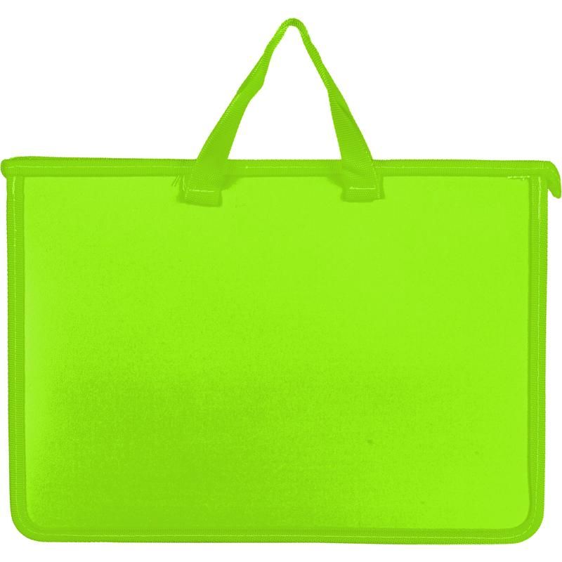 превью Папка-портфель пластиковая Attache Neon А4+ салатовая (340×40×245 мм, 1 отделение)
