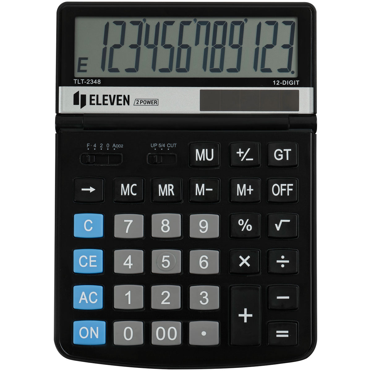 Калькулятор настольный Eleven TLT-2348, 12 разрядов, двойное питание, с регулируемым углом наклона дисплея, 140×197×26мм