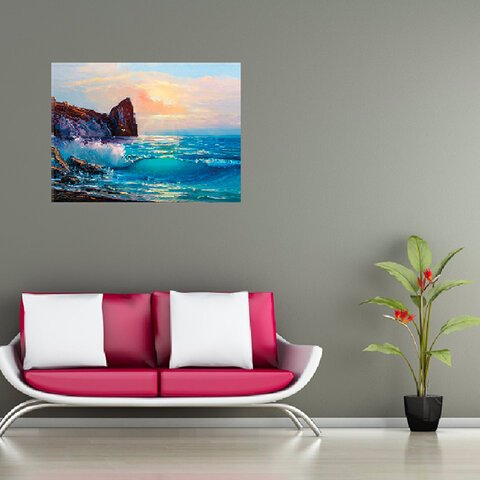 Картина стразами (алмазная мозаика) 60×80 см, ОСТРОВ СОКРОВИЩ «Море», без подрамника