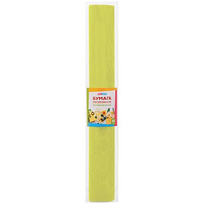 Бумага крепированная флористическая ArtSpace, 50×250см, 110г/м2, светло-желтая, в пакете