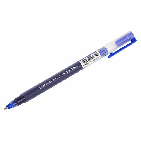 Ручка гелевая BRAUBERG «X-WRITER 1800», УВЕЛИЧЕННАЯ ДЛИНА ПИСЬМА 1 800 м, СИНЯЯ, стандартный узел 0.5 мм