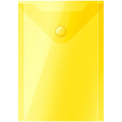 Папка-конверт на кнопке OfficeSpace, А6 (105×148мм), 150мкм, желтая