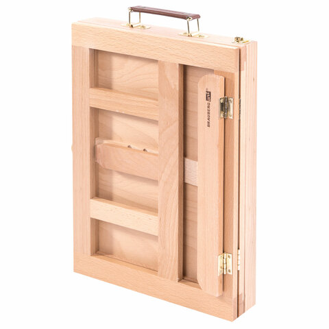 Мольберт настольный из бука с выдвижным ящиком, 34.5×26х27 см, высота холста до 30 см, BRAUBERG