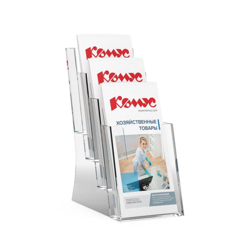 Подставка настольная Квартет 1/3 А4 вертик, 4 отд, 