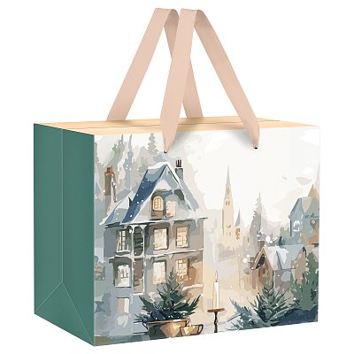 Пакет-коробка подарочный 27×20×13см MESHU «Christmas mood», фольга, матовая ламинация