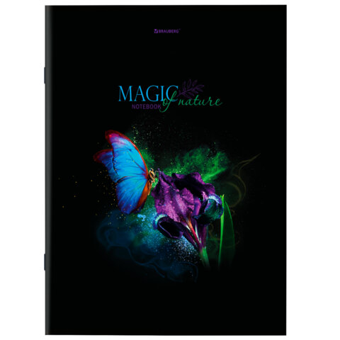 Тетради ДЭК А4, 96 л., КОМПЛЕКТ 3 шт., BRAUBERG, скоба, клетка, глянцевый лак, «Shade»