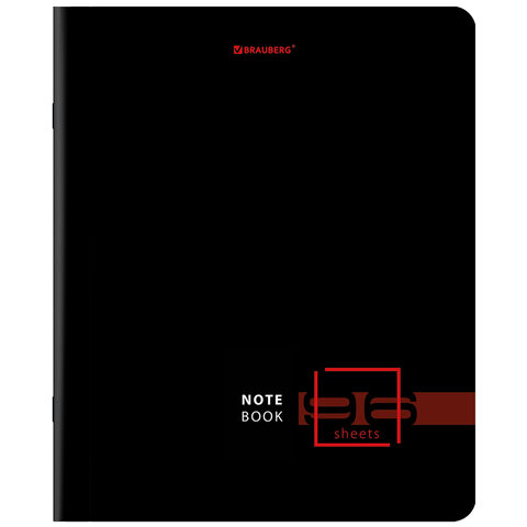 Тетради ДЭК А5 96 л. КОМПЛЕКТ 5 шт., BRAUBERG скоба, клетка, глянцевый лак, «Dark»