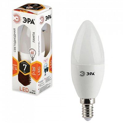 Лампа светодиодная ЭРА,7Вт, цок. E14.2700К, свеча, арт. B35-7w-827