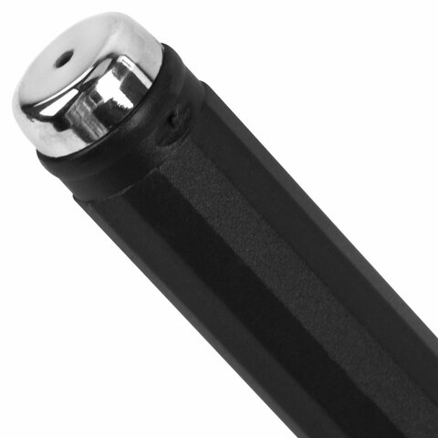 Ручка шариковая масляная BRAUBERG «Techno-X 925», СИНЯЯ, корпус черный, серебристые детали, линия 0.5 мм