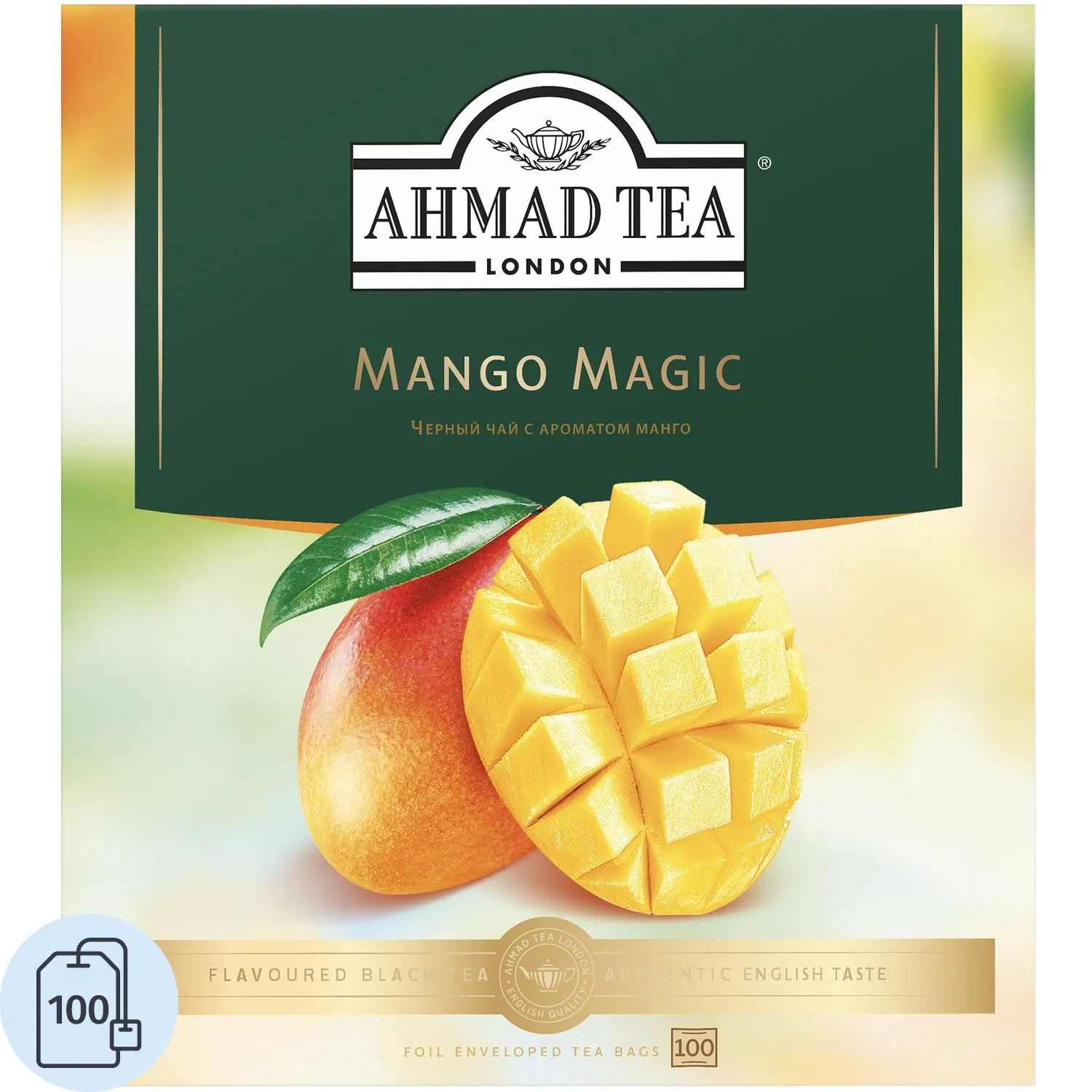 Чай чёрный Ahmad Tea Mango Magic 100 пакетиков (манго)