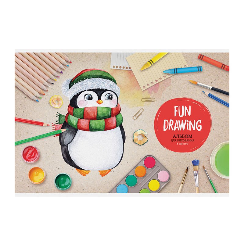 Альбом для рисования 08л., А4, на скрепке ArtSpace «Мультяшки. Fun drawing»
