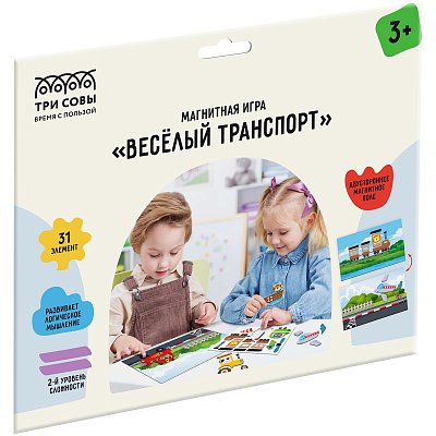 Игра развивающая на магнитах ТРИ СОВЫ «Веселый транспорт», 31 эл. 