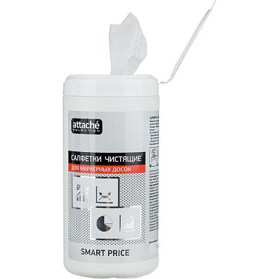 Салфетки Attache Selection Smart Price для маркерн. досок влажные(100шт/уп)