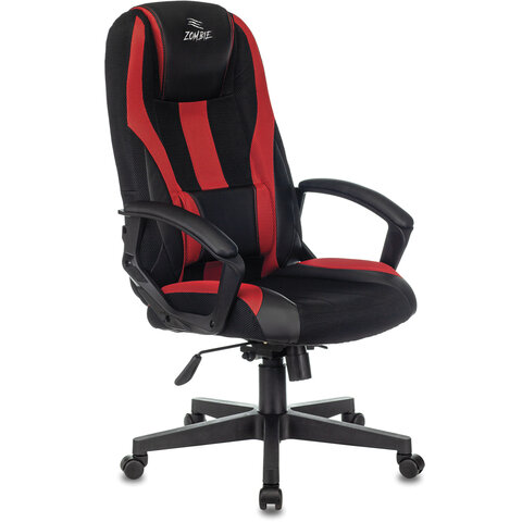 превью Кресло компьютерное VIKING-9/BL+RED, подушка, экокожа/ткань, черное/красное