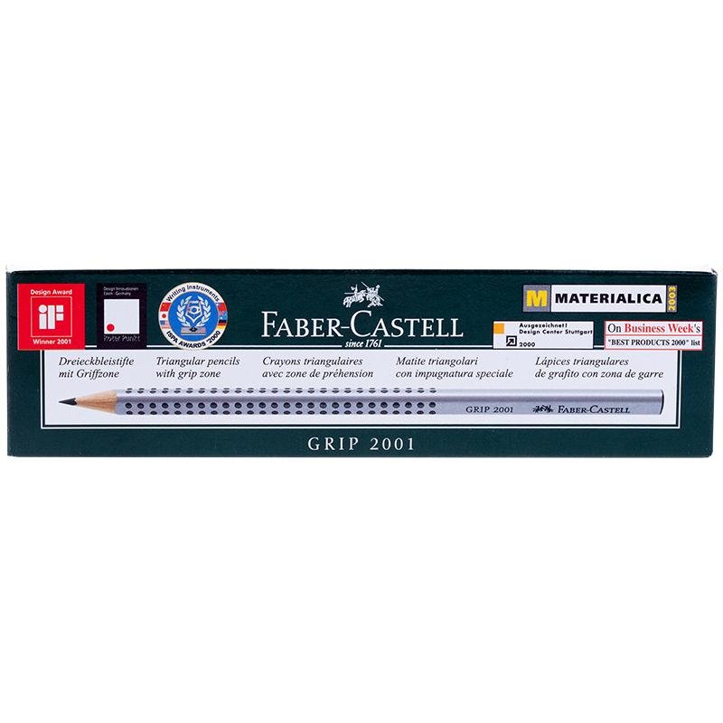 Карандаш чернографитный заточенный трехгранный HB Faber-Castell Grip 2001