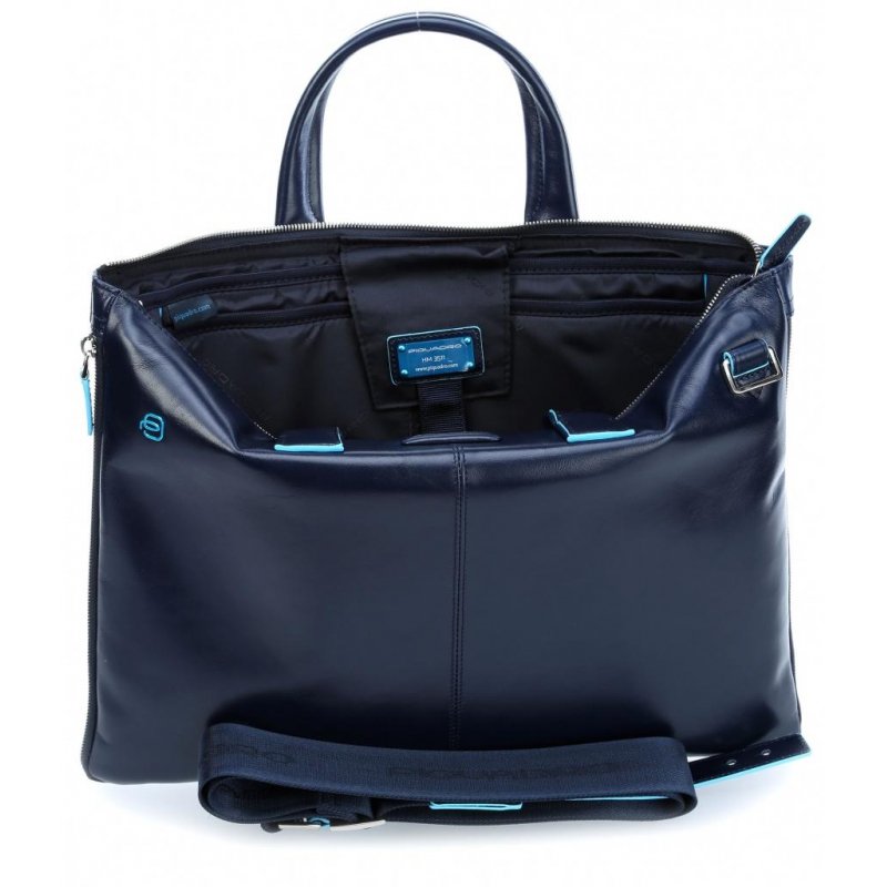 Сумка для документов Piquadro Blue Square из натуральной кожи синего цвета (CA4021B2/BLU2)