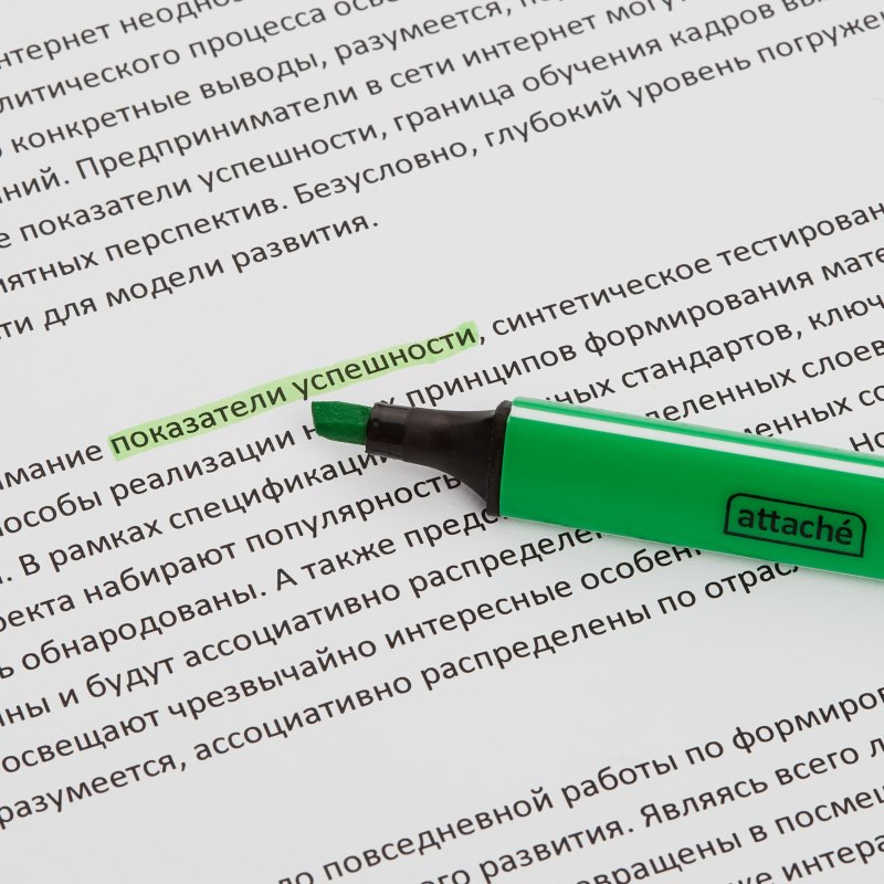 Набор текстовыделителей Attache (толщина линии 1-4 мм, 4 цвета: розовый, желтый, зеленый, оранжевый)