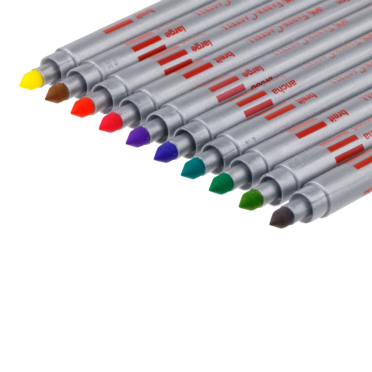 Фломастеры двусторонние Faber-Castell, 10 паст. цв., смываемые, пластик. уп., европодвес