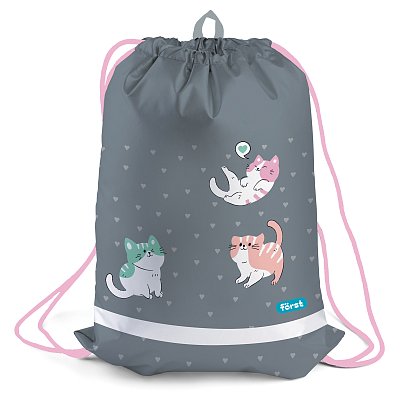 Мешок для обуви 1 отделение Först «Kittens», 360×460мм, вентиляционная сеточка, светоотражающая полоса