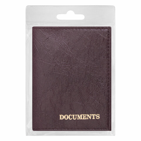 Обложка для автодокументов STAFF, экокожа, «DOCUMENTS», бордовая, 237182
