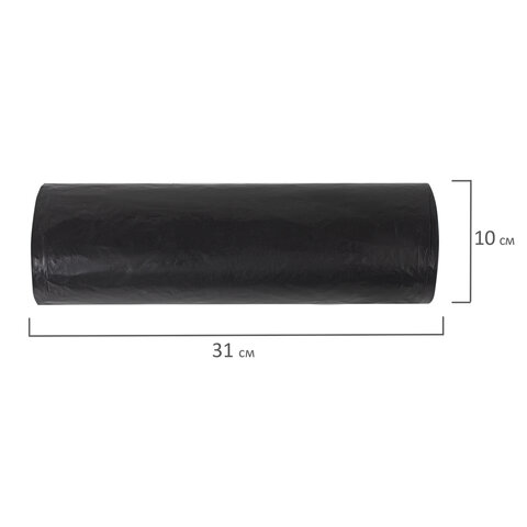 Мешки для мусора 120 л, черные, в рулоне 50 шт., ПВД, 25 мкм, 62×102 см (±5%), эконом, ЛЮБАША