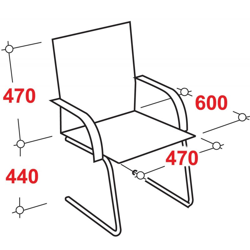 Конференц-кресло Easy Chair 711 VN на полозьях черное (сетка/металл хромированный)