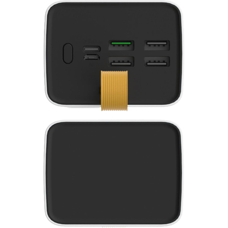 Внешний аккумулятор PERO PB08 40000 mAh, Li-Pol, output USB-C + 4USB-A, белый