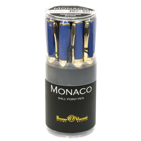 Ручка шариковая BRUNO VISCONTI Monaco, темно-синий корпус, узел 0.5 мм, линия 0.3 мм, синяя