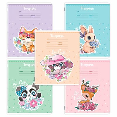 Тетрадь 12 л. ЮНЛАНДИЯ, линия, обложка картон, BE CUTE