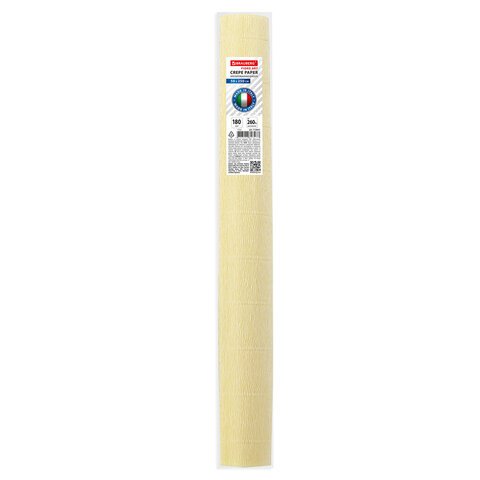 Бумага гофрированная (ИТАЛИЯ) 180 г/м2, кремовая (17a1), 50×250 см, BRAUBERG FLORE