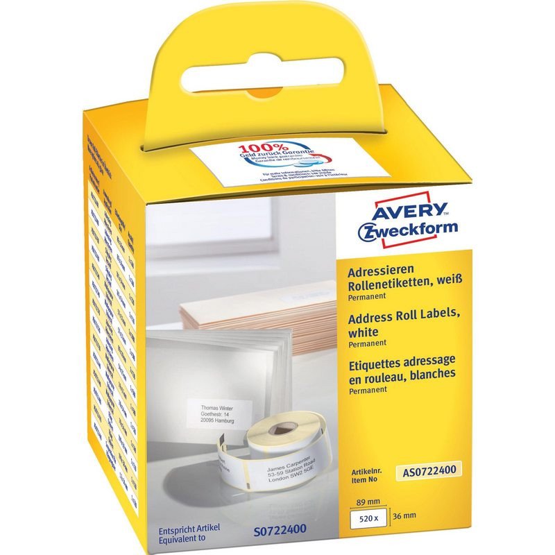 превью Этикет-лента Avery Zweckform AS0722400 89×36мм 260шт для DYMO 2шт/уп