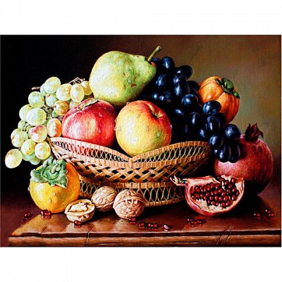 Картина стразами (алмазная мозаика) 40×50 см, ОСТРОВ СОКРОВИЩ «Дары осени», без подрамника