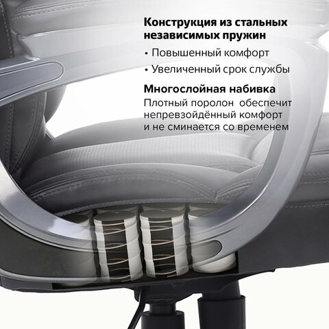 Кресло офисное BRABIX PREMIUM «Favorite EX-577», пружинный блок, рециклированная кожа, черное, 531934
