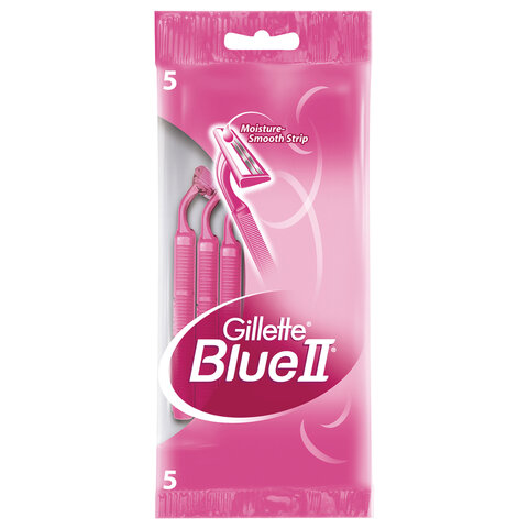 Бритвы одноразовые КОМПЛЕКТ 5 шт. GILLETTE (Жиллет) BLUE 2для женщин