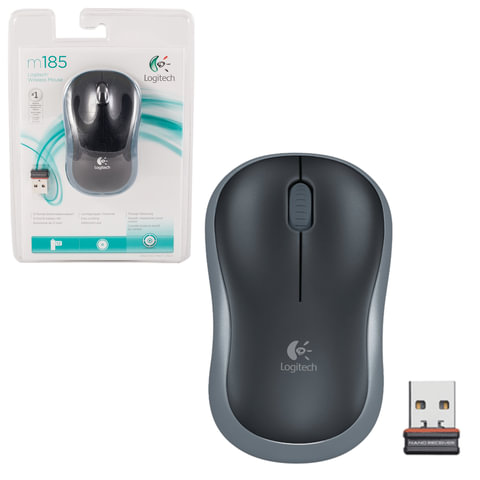 превью Мышь компьютерная Logitech Wireless Mouse M185 Swift Grey 910-002238