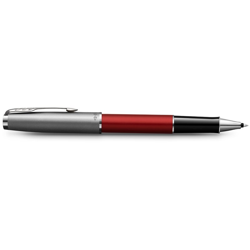 Ручка-роллер Parker «Sonnet Sand Blasted Metal&Red Lacquer» черная, 0.8мм, подар. уп. 