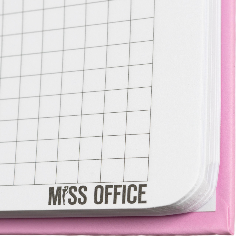 Блокнот А5 Attache Miss Office 80 л клетка гребень, розовый с золотом