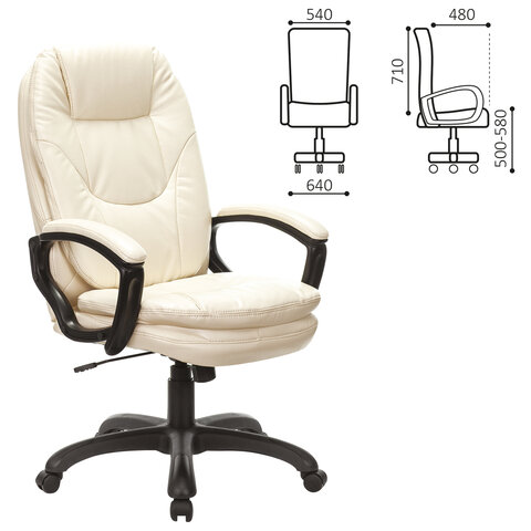 Кресло офисное BRABIX PREMIUM «Trend EX-568», экокожа, бежевое, 532102