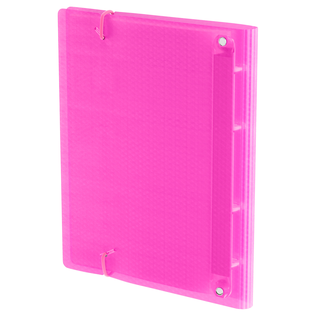 Тетрадь на кольцах А5, 120л., BG «Neon», пластиковая обложка, розовый, с резинкой