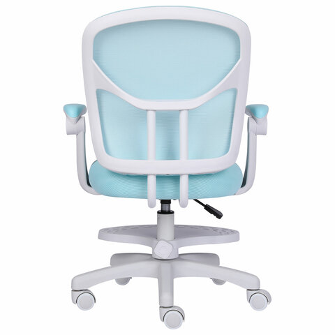 Кресло детское с подставкой для ног BRABIX «Toy MG-205», сетка/ткань TW, голубое